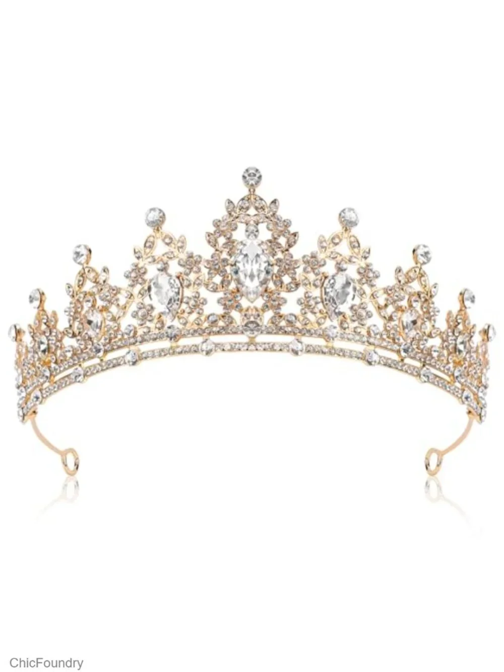 Crystal Rhinestone Tiara Crown for Women - Prom Wedding Birthday Hair Accessory